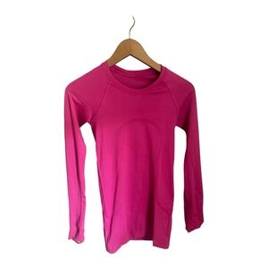 Sonic pink, long sleeves, swiftly tech, Lululemon size 2